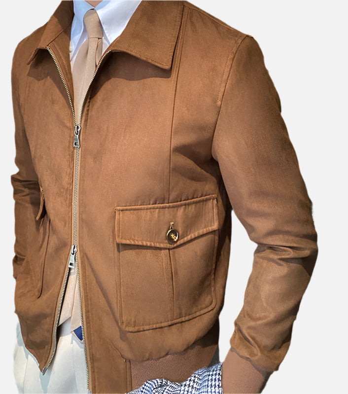 Cannes Suede Bomber Jacket