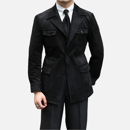 Black Men's Suede Jacket