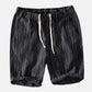 Black and White striped linen shorts