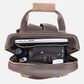Brown Old Money Leather Backpack from the inside