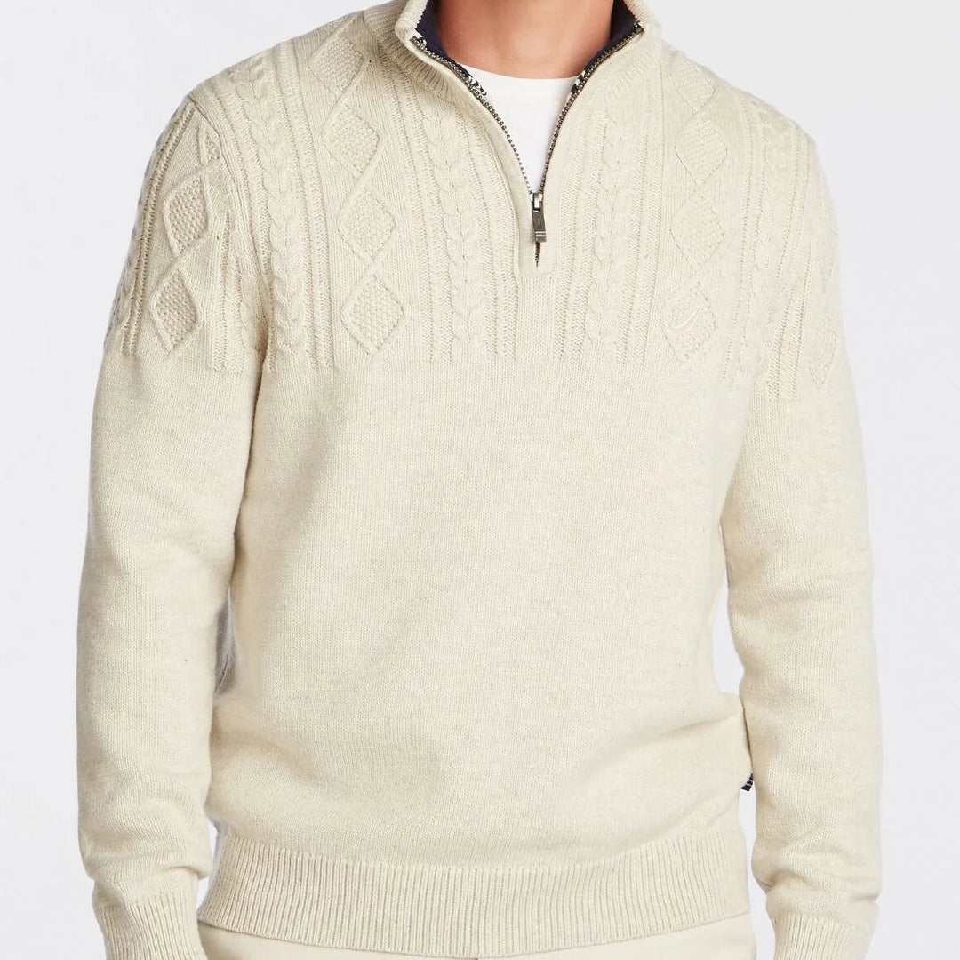 Cable Knit Quarter Zip Sweater