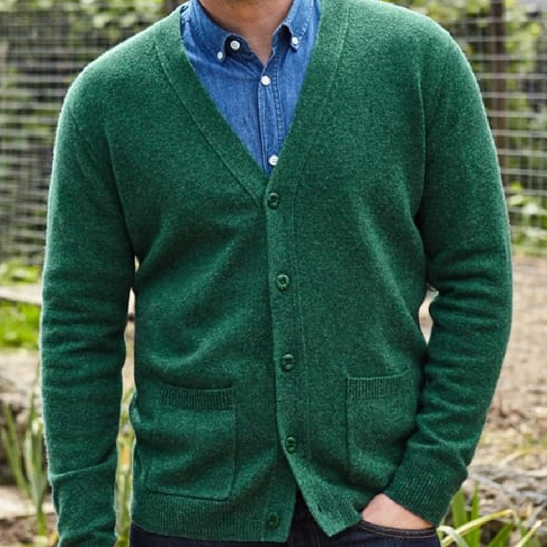 Green Cashmere Cardigan