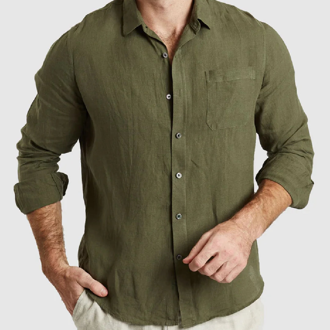 Green Linen Shirt