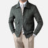 Green Old Money Suede Bomber Jacket