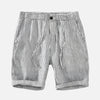 Palm Beach Striped Linen Shorts in White with Black Stripes