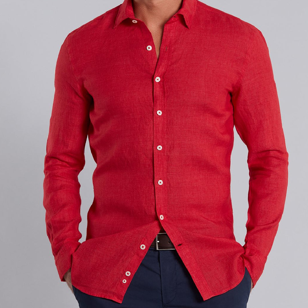 Red Linen Shirt