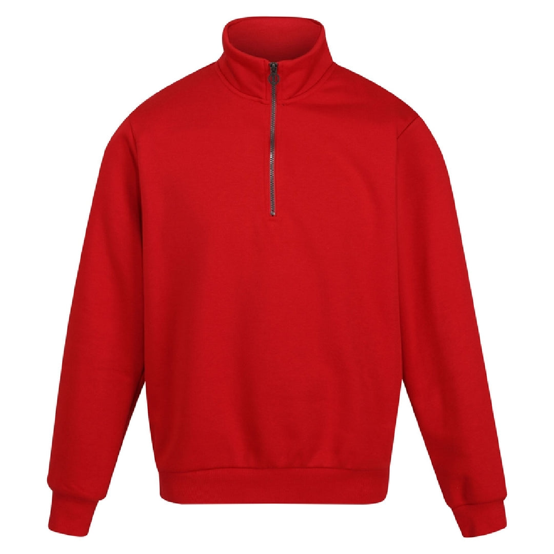 Red Quarter Zip Sweater