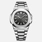 Silver & black old money watch
