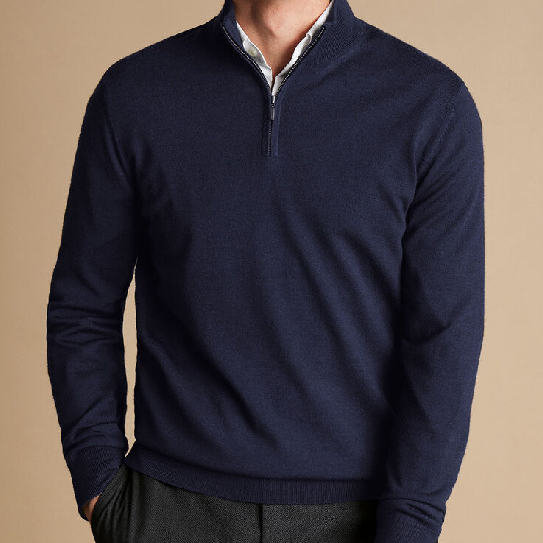 Wool Quarter Zip Sweater