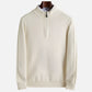 beige Quarter Zip Wool Sweater