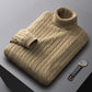 beige/camel cable knit turtleneck sweater