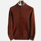 brown Quarter Zip Wool Sweater
