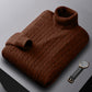 brown cable knit turtleneck sweater