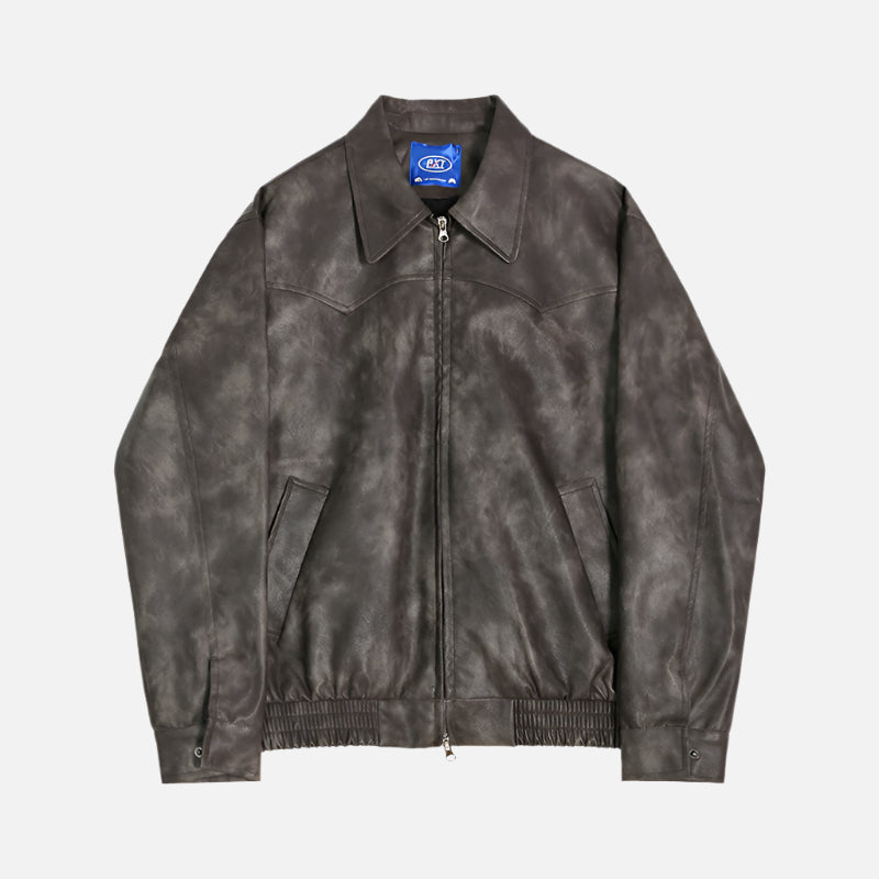 brown vintage leather jacket