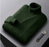 green cable knit turtleneck sweater