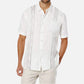 man wearing a white guayabera shirt