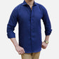 mens blue linen shirt